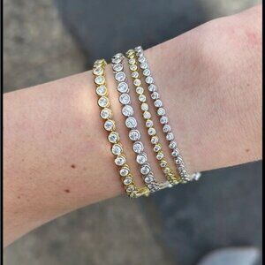 Bezel set tennis bracelet A1181